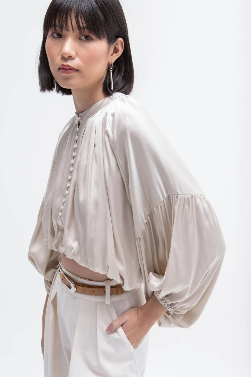BLUSA MANGAS VOLUMEN ELSA BEIGE