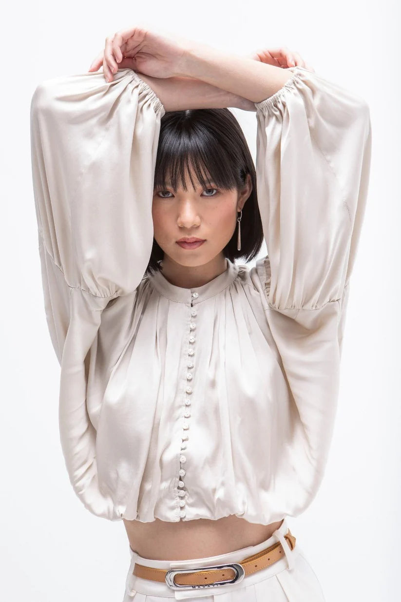 BLUSA MANGAS VOLUMEN ELSA BEIGE