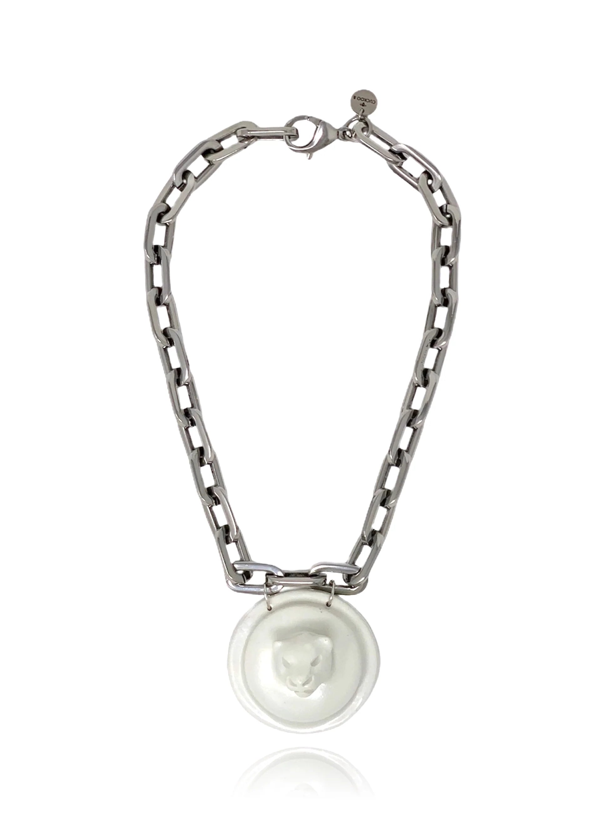 Collar Cleo Medallón Blanco