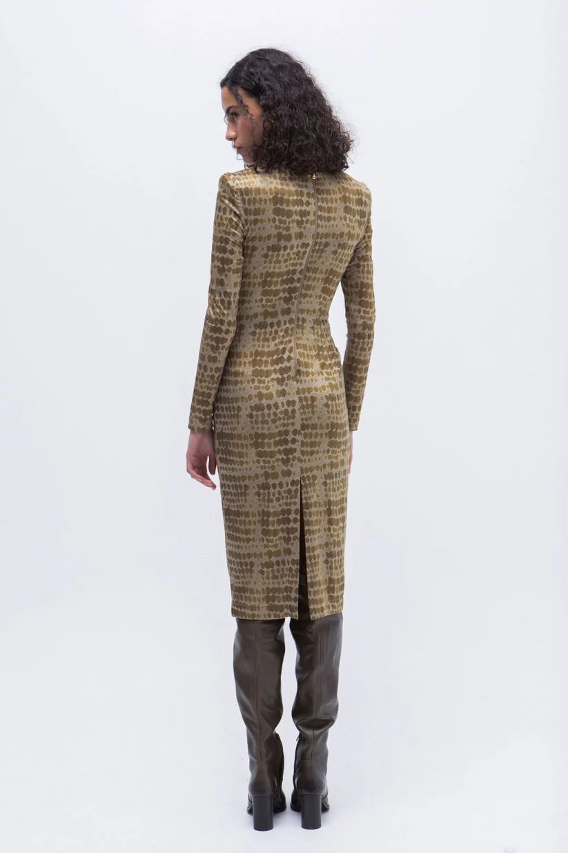 VESTIDO MIDI TUBO CUPRO MARIETTA