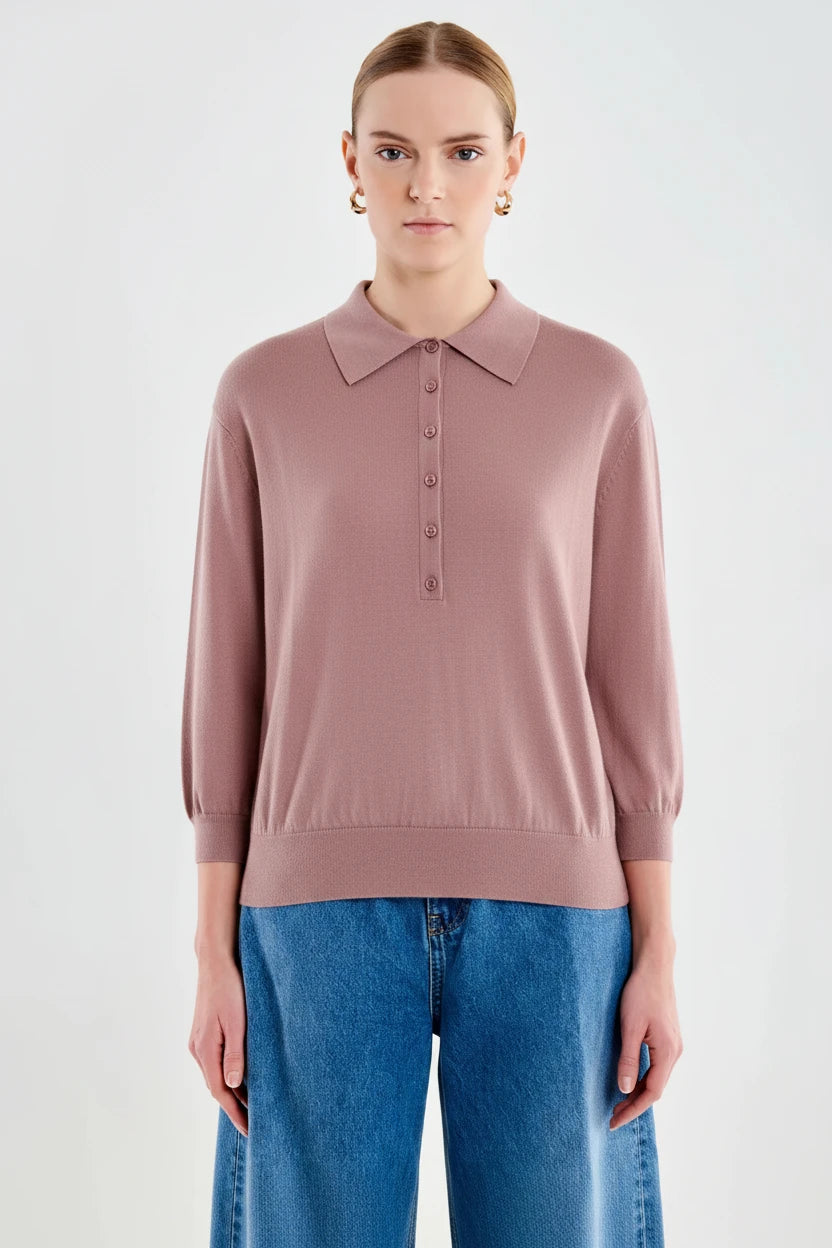 POLO CUELLO ABOTONADO ROSA VV