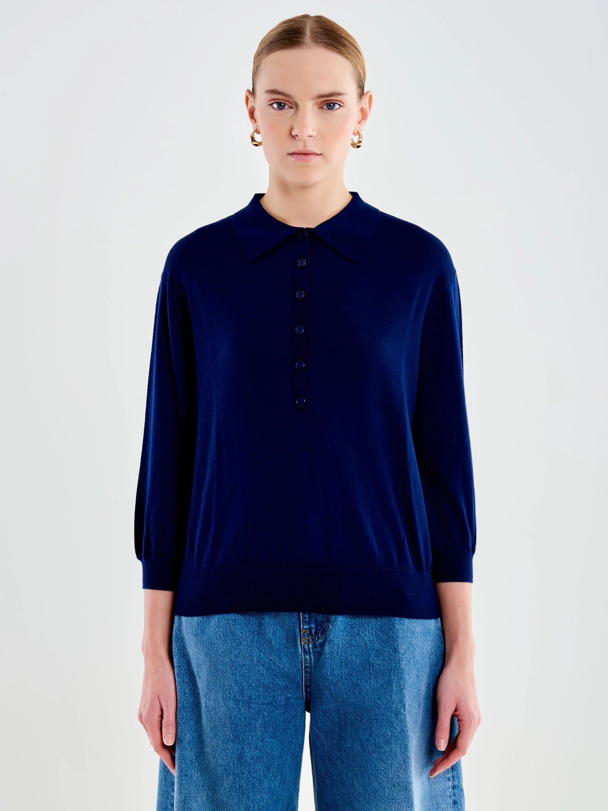 POLO CUELLO ABOTONADO AZUL MARINO VV