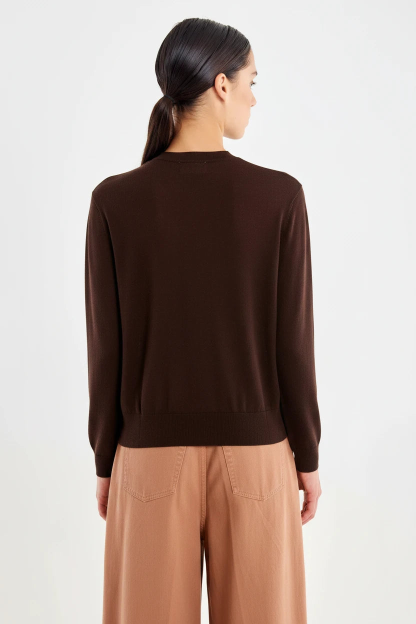 JERSEY LANA MARRON BOTONES
