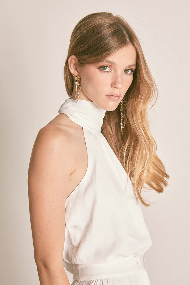 VESTIDO MIDI TWILL BLANCO