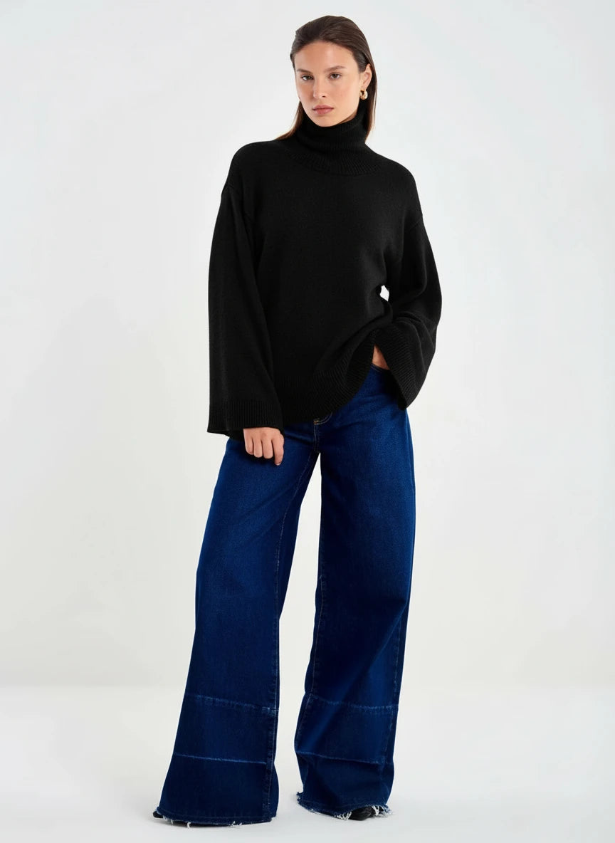 JERSEY OVERSIZE CUELLO ALTO NEGRO VV