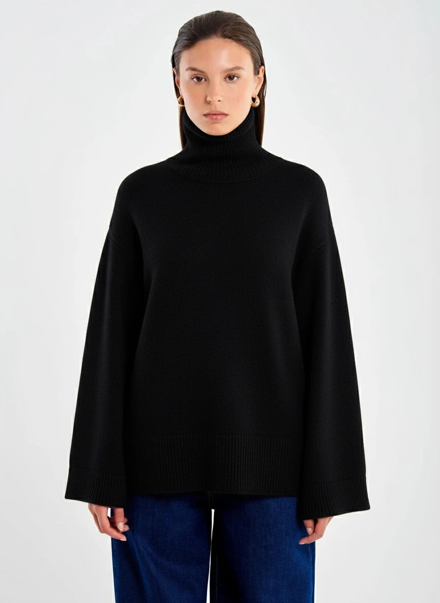 JERSEY OVERSIZE CUELLO ALTO NEGRO VV