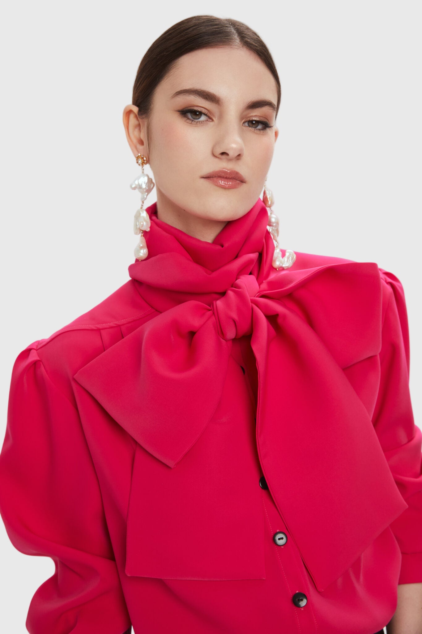 BLUSA FUCSIA CON LAZO