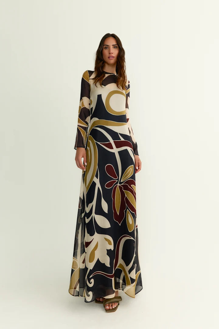 VESTIDO CLAIRE DARK ORQUIDEA