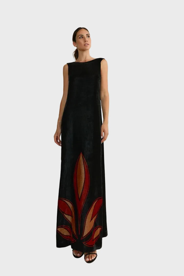 VESTIDO ELENI FLOR NEGRO