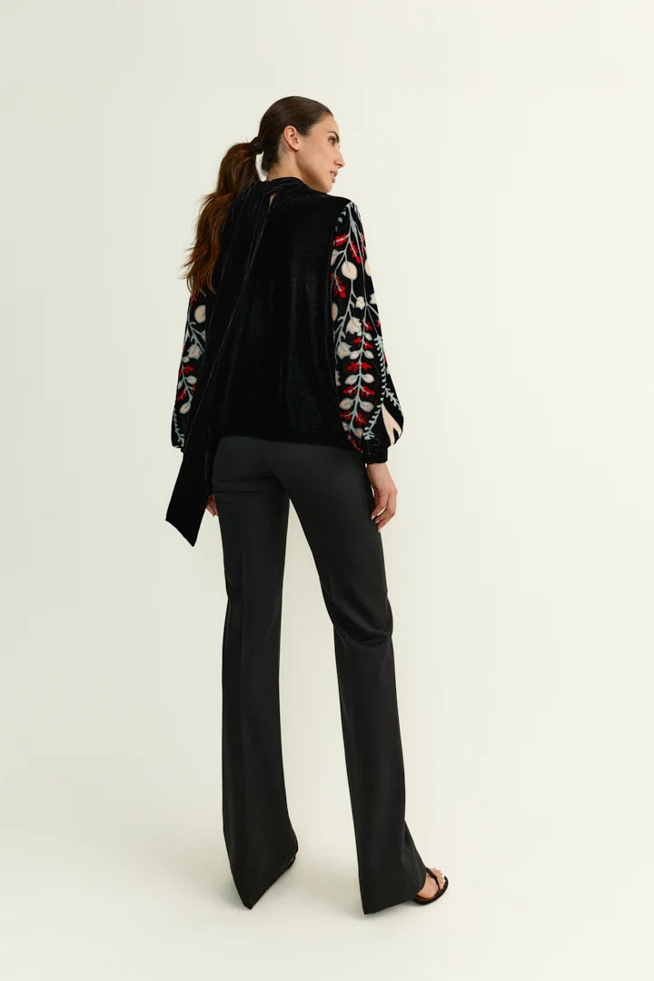 BLUSA LILY BOUQUET BLACK VELVET