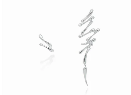 Pendientes Flow maxi en plata
