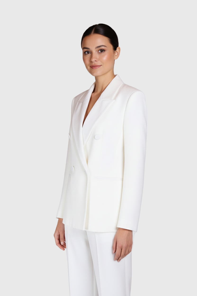 BLAZER BLANCA CRUZADA DETALLE TERCIOPELO VV