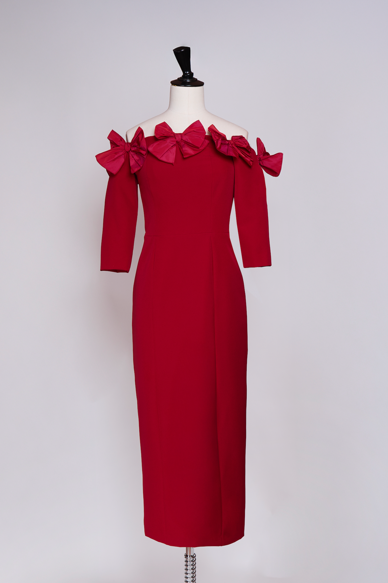 VESTIDO MIDI AZUL ESCOTE LAZOS