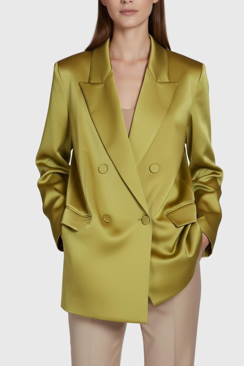 BLAZER MOSTAZA SATINADA CRUZADA VV