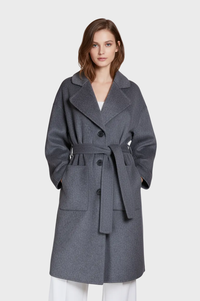 ABRIGO LANA GRIS LAZADA CINTURA
