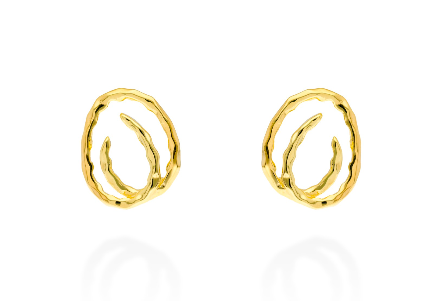 PENDIENTES ARO IRREGULAR PEQUEÑOS ORO