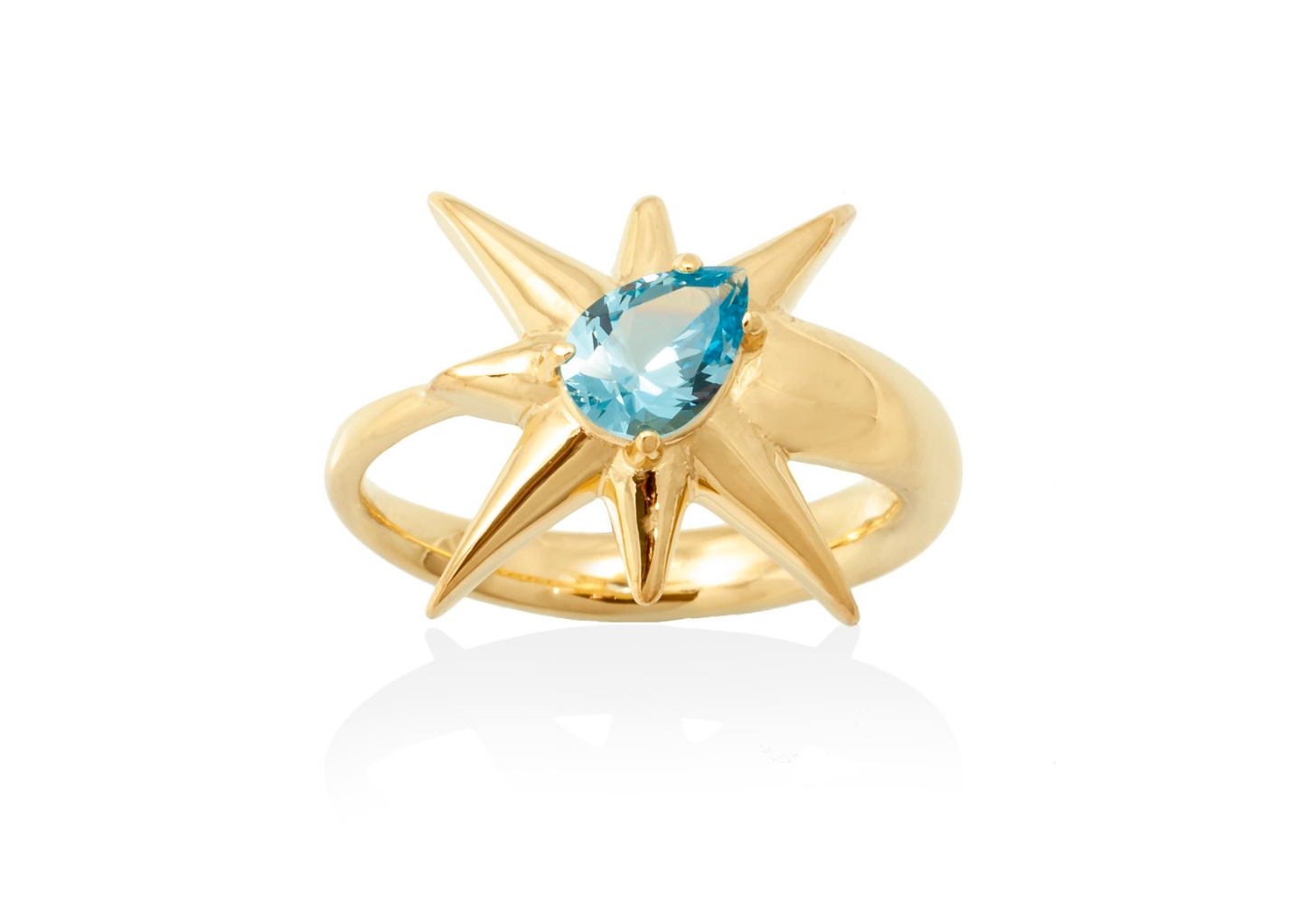 ANILLO CASIOPEA DORADO PIEDRA AZUL