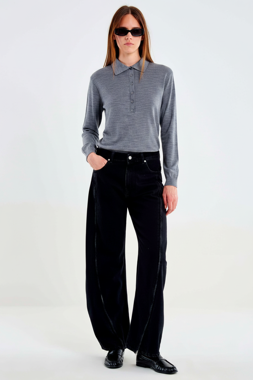 POLO LANA GRIS