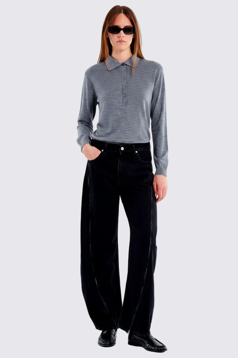 POLO LANA GRIS