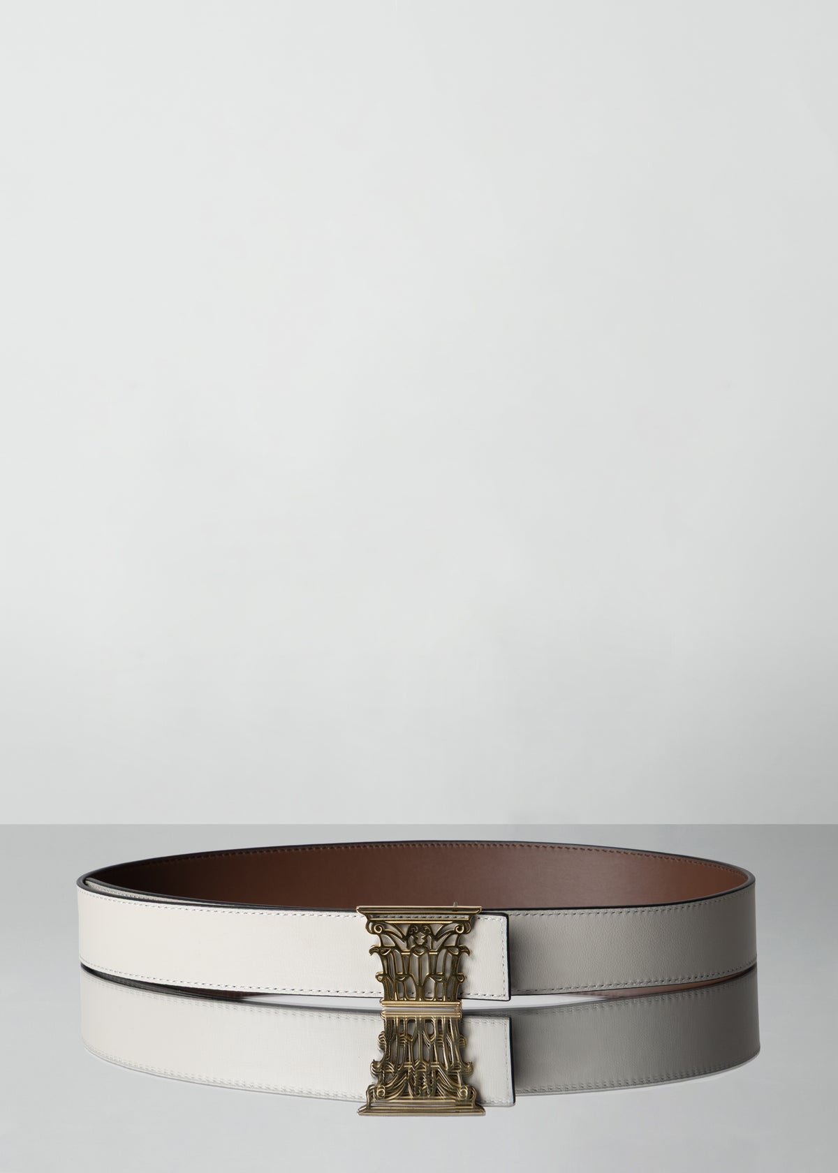CORINTHIAN CHOCOLATE GREY BELT GOLD