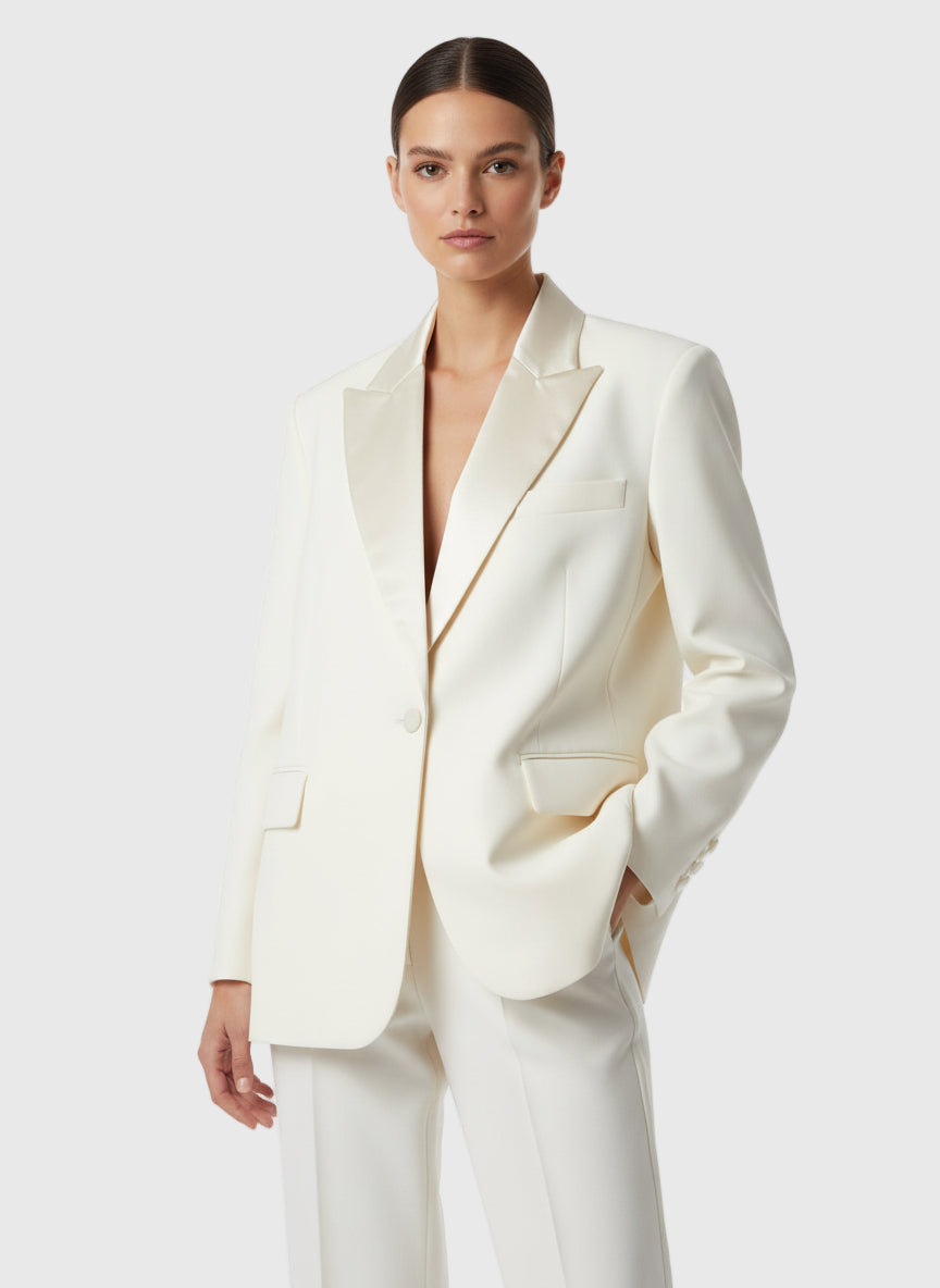 BLAZER SOLAPA SATINADA OVERSIZED BLANCA VV