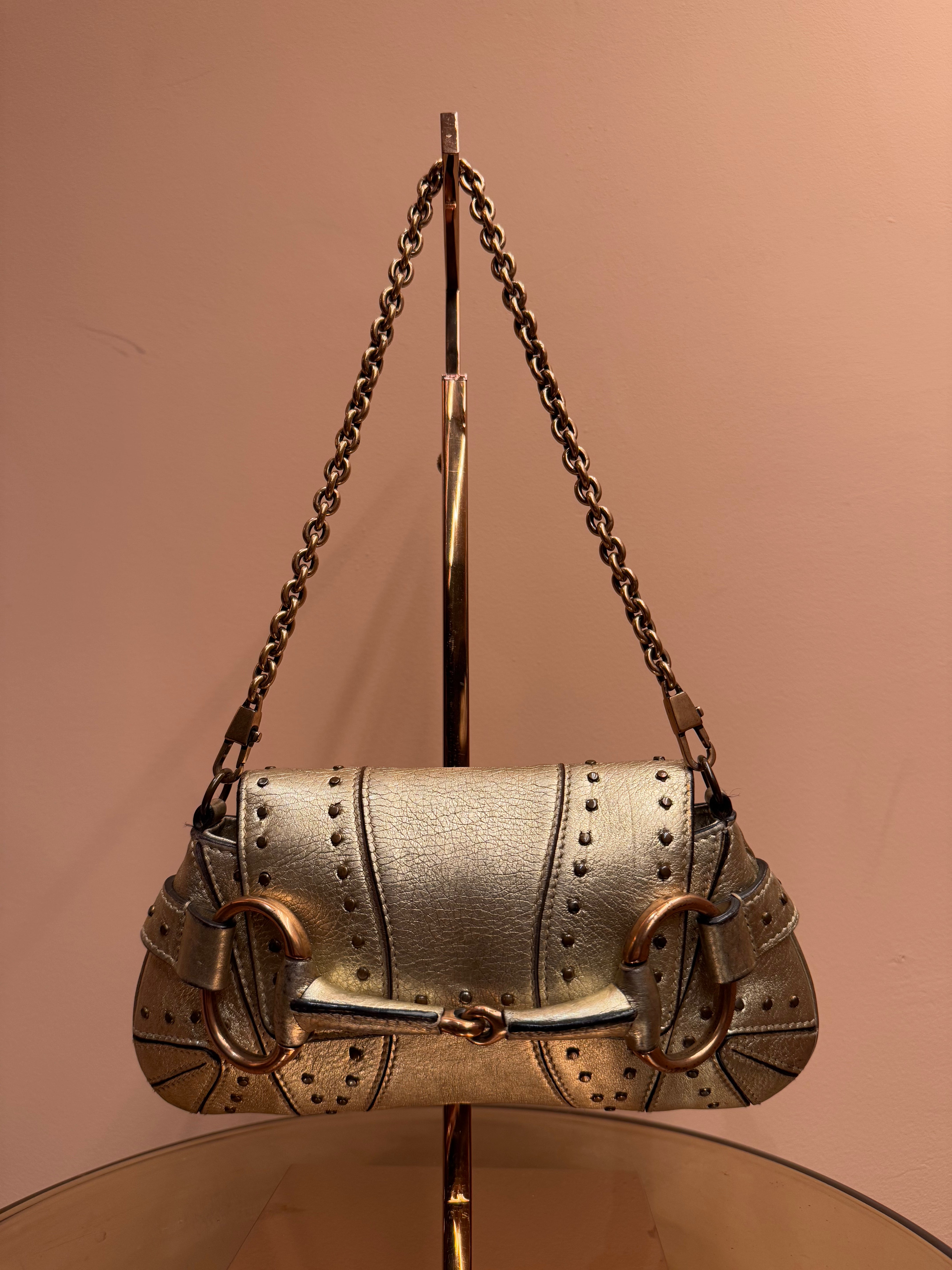 BOLSO VINTAGE GUCCI HORSEBIT X TOM FORD 1955 DORADO