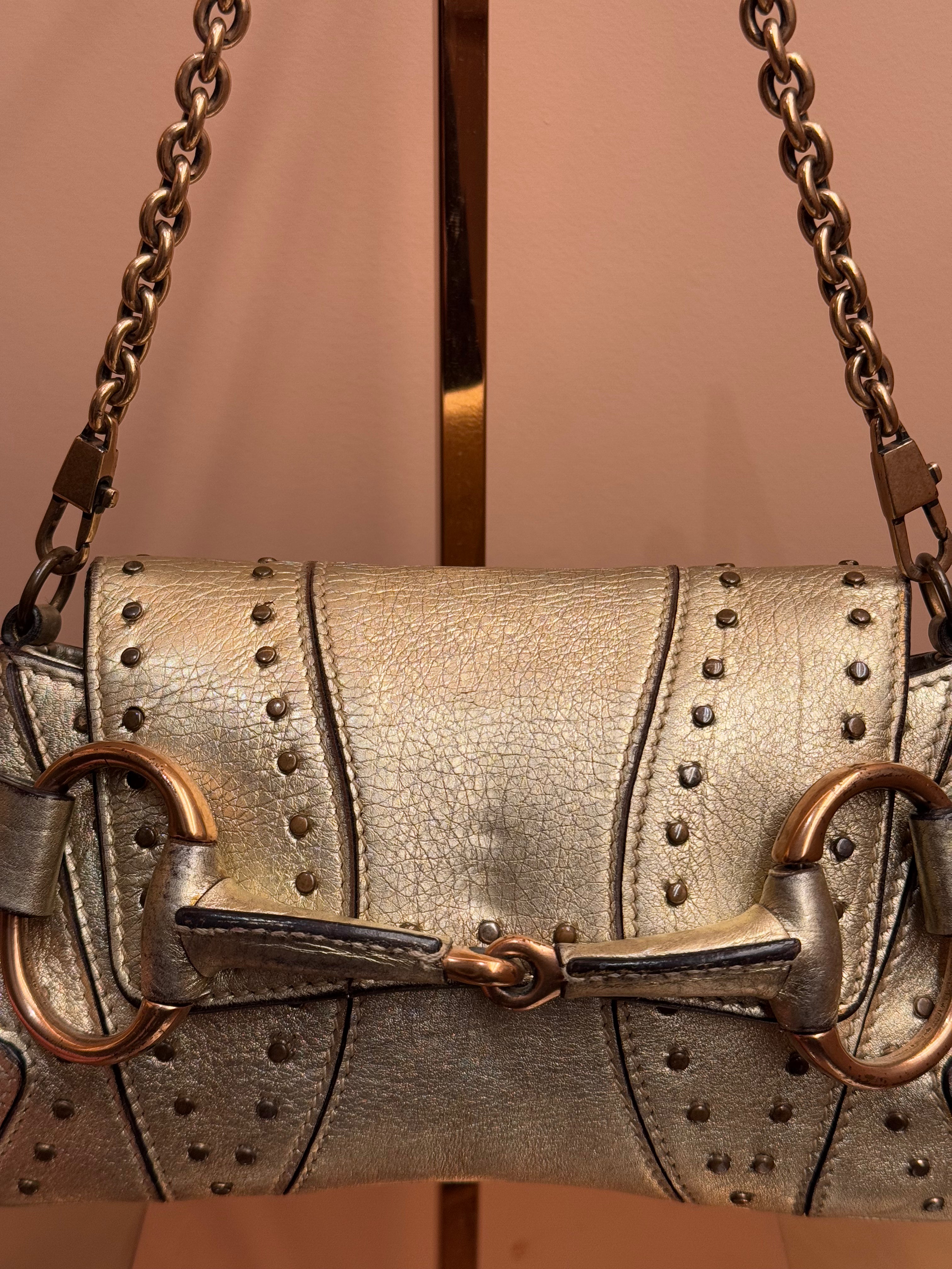 BOLSO VINTAGE GUCCI HORSEBIT X TOM FORD 1955 DORADO
