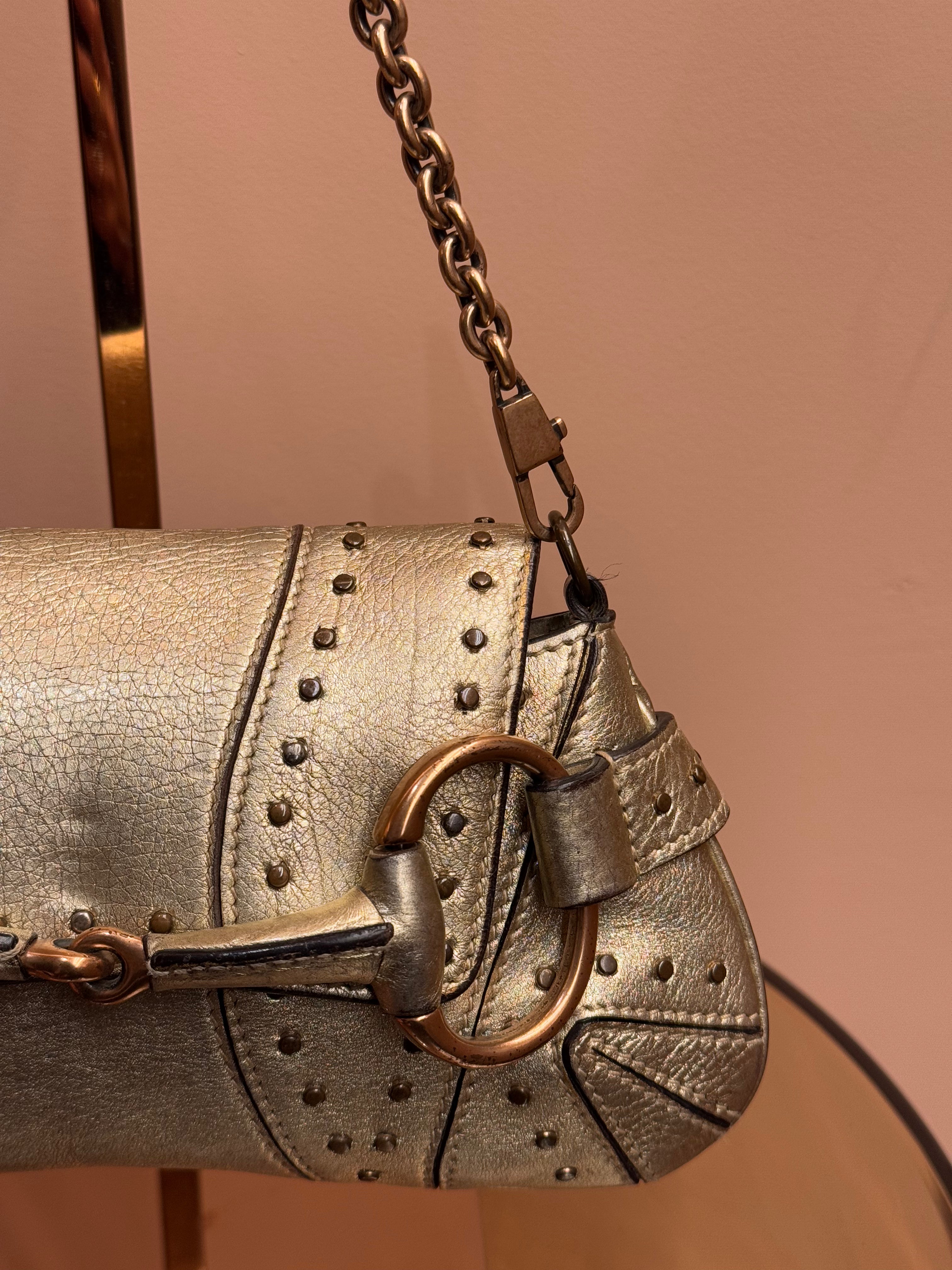 BOLSO VINTAGE GUCCI HORSEBIT X TOM FORD 1955 DORADO