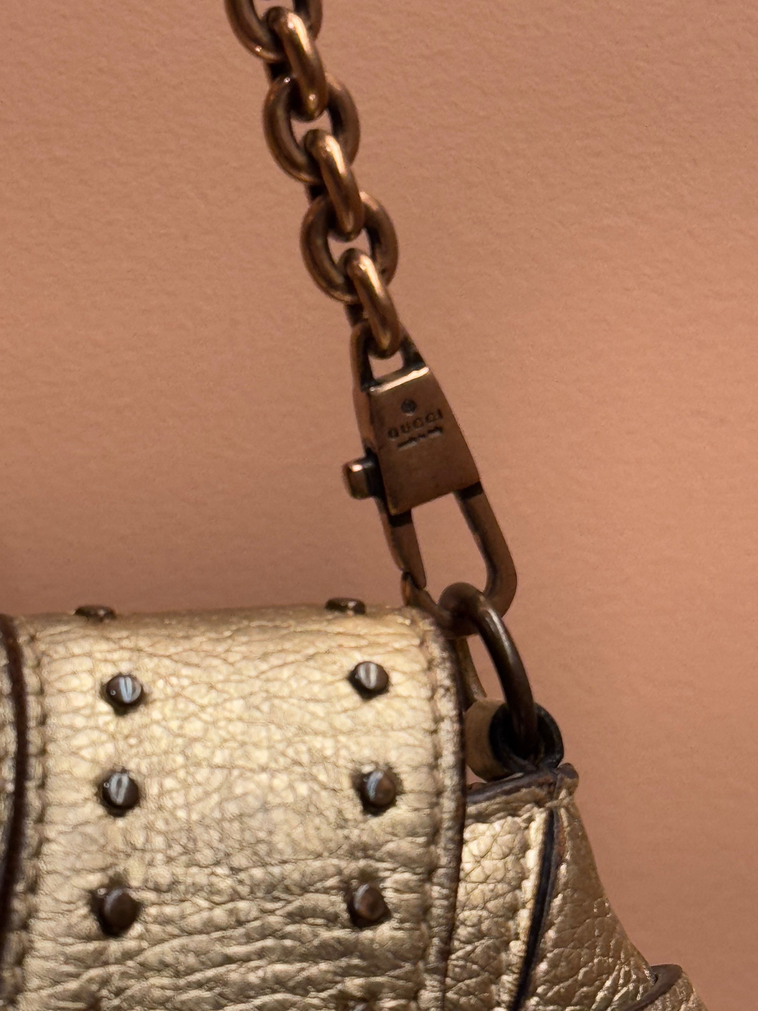 BOLSO VINTAGE GUCCI HORSEBIT X TOM FORD 1955 DORADO