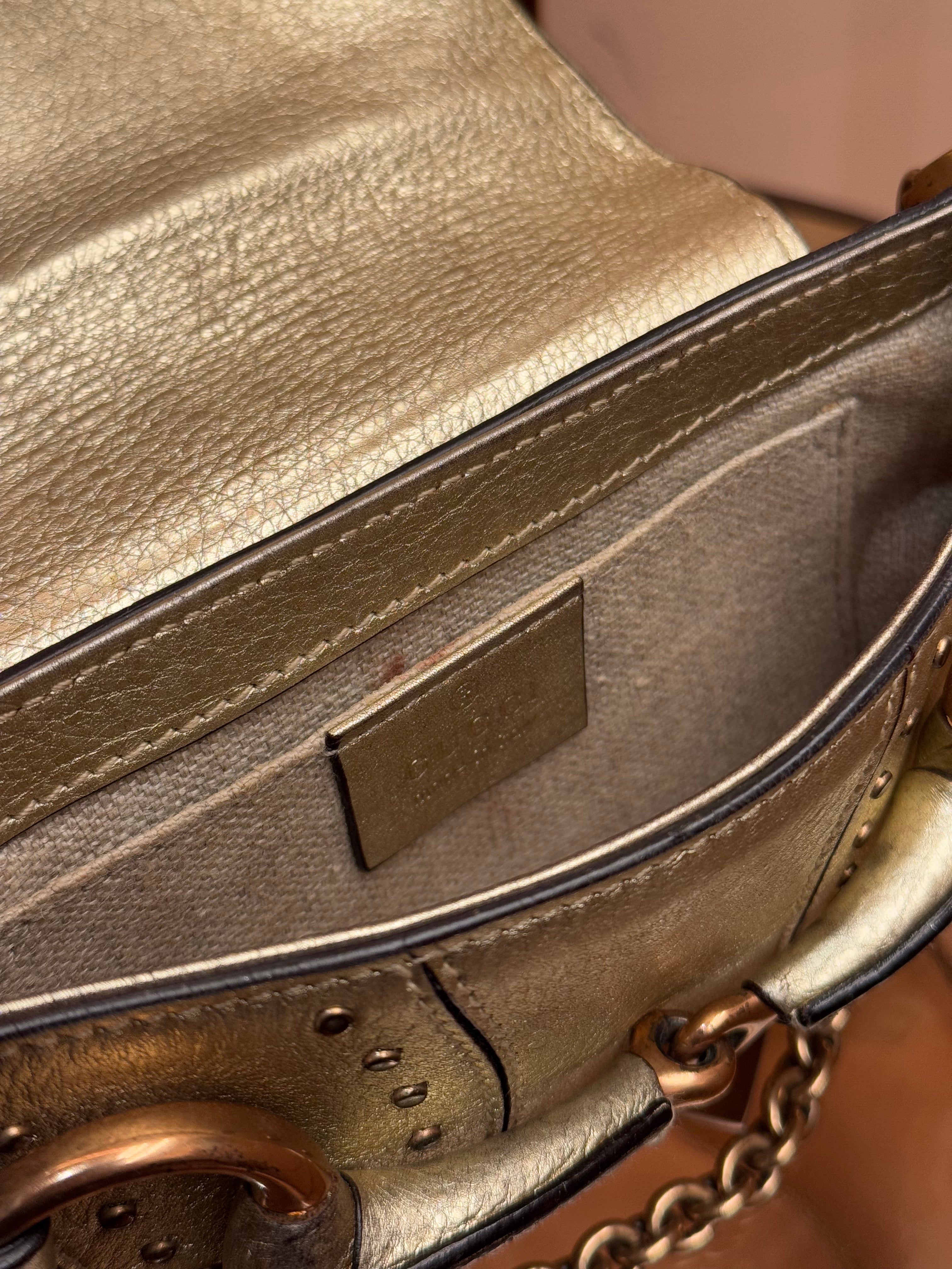 BOLSO VINTAGE GUCCI HORSEBIT X TOM FORD 1955 DORADO