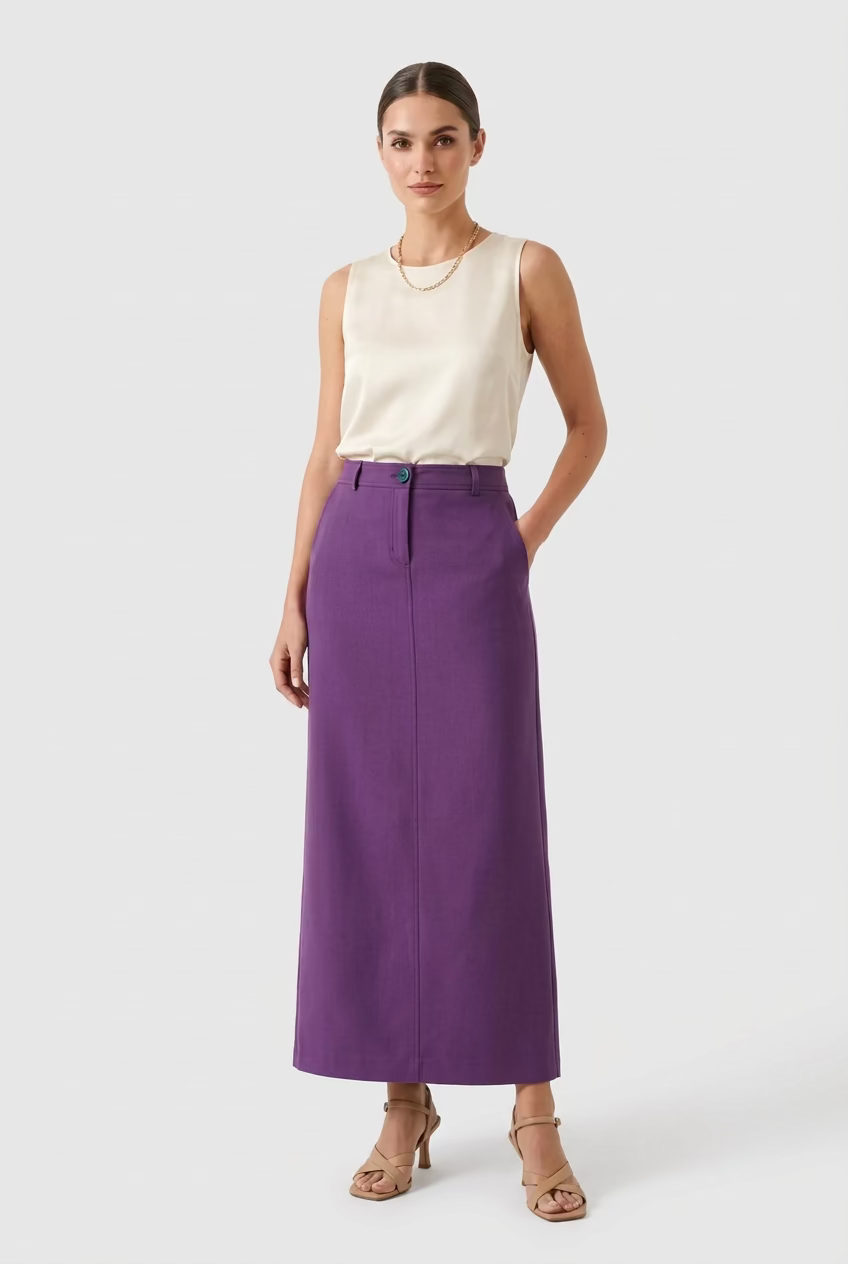 FALDA MIA GABARDINA MORADA