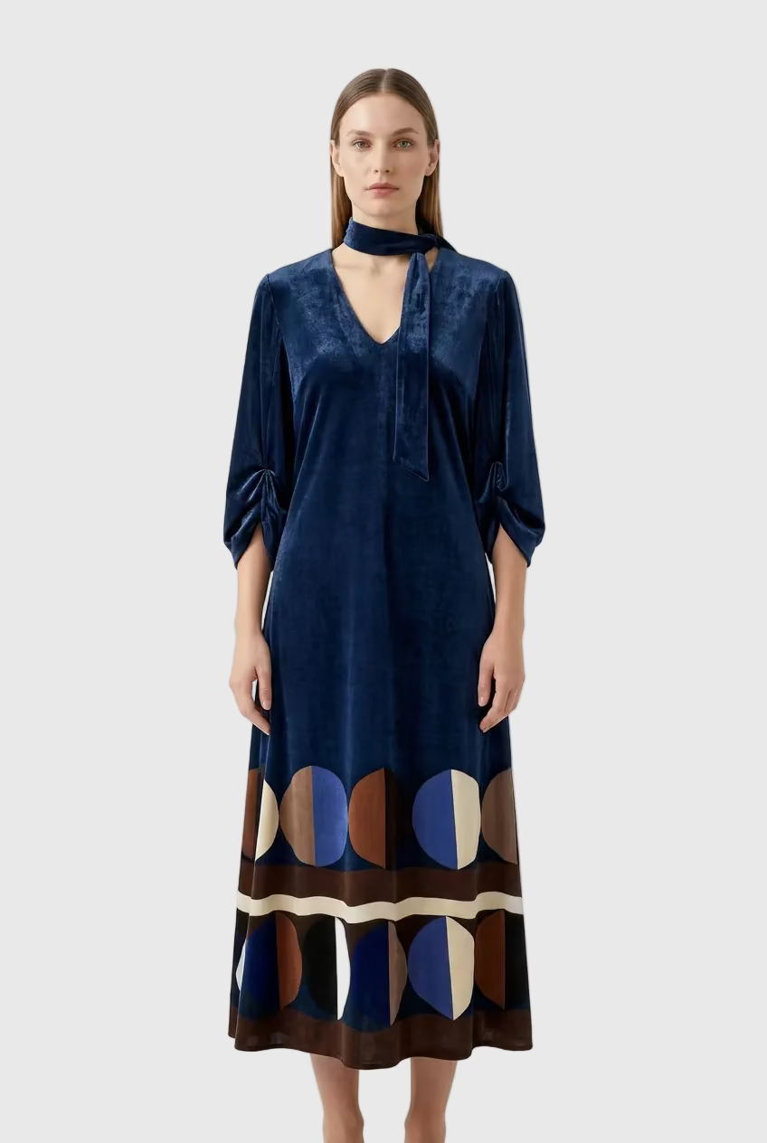 VESTIDO GABRIELLE AZUL MARINO