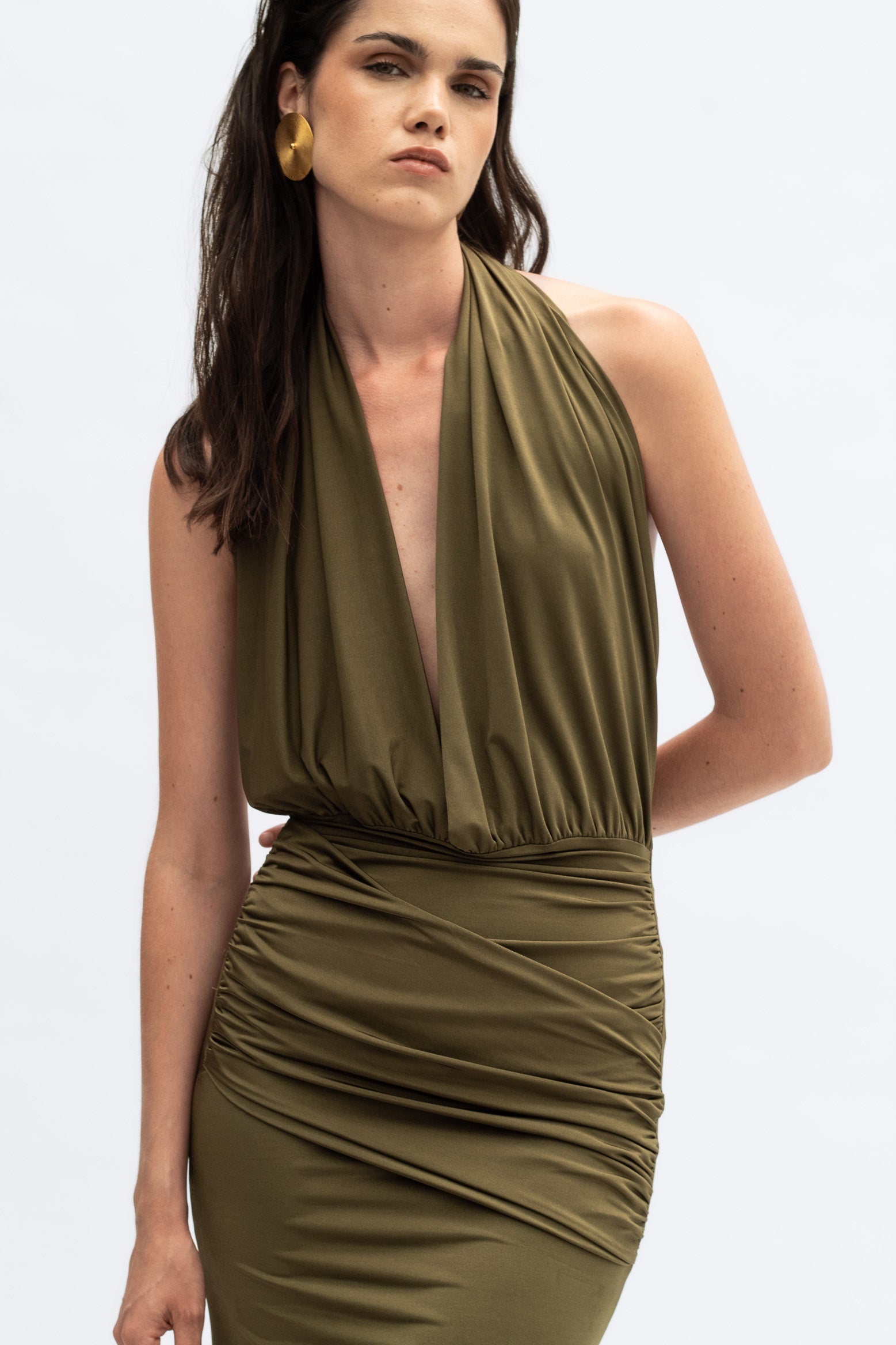 LA DOÑA DRESS DARK OLIVE