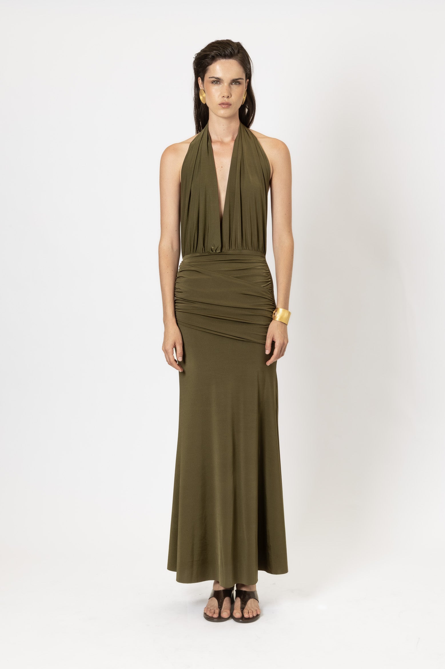 LA DOÑA DRESS DARK OLIVE