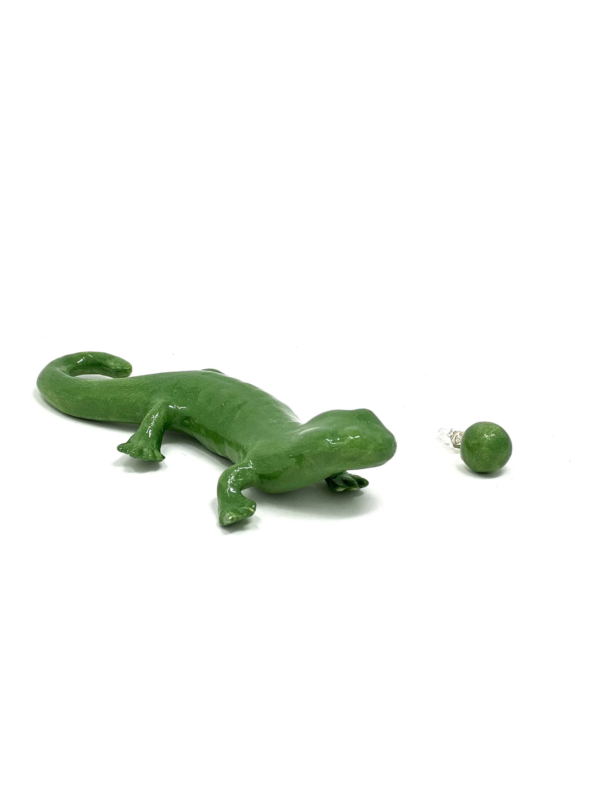Pendiente Salamandra Verde