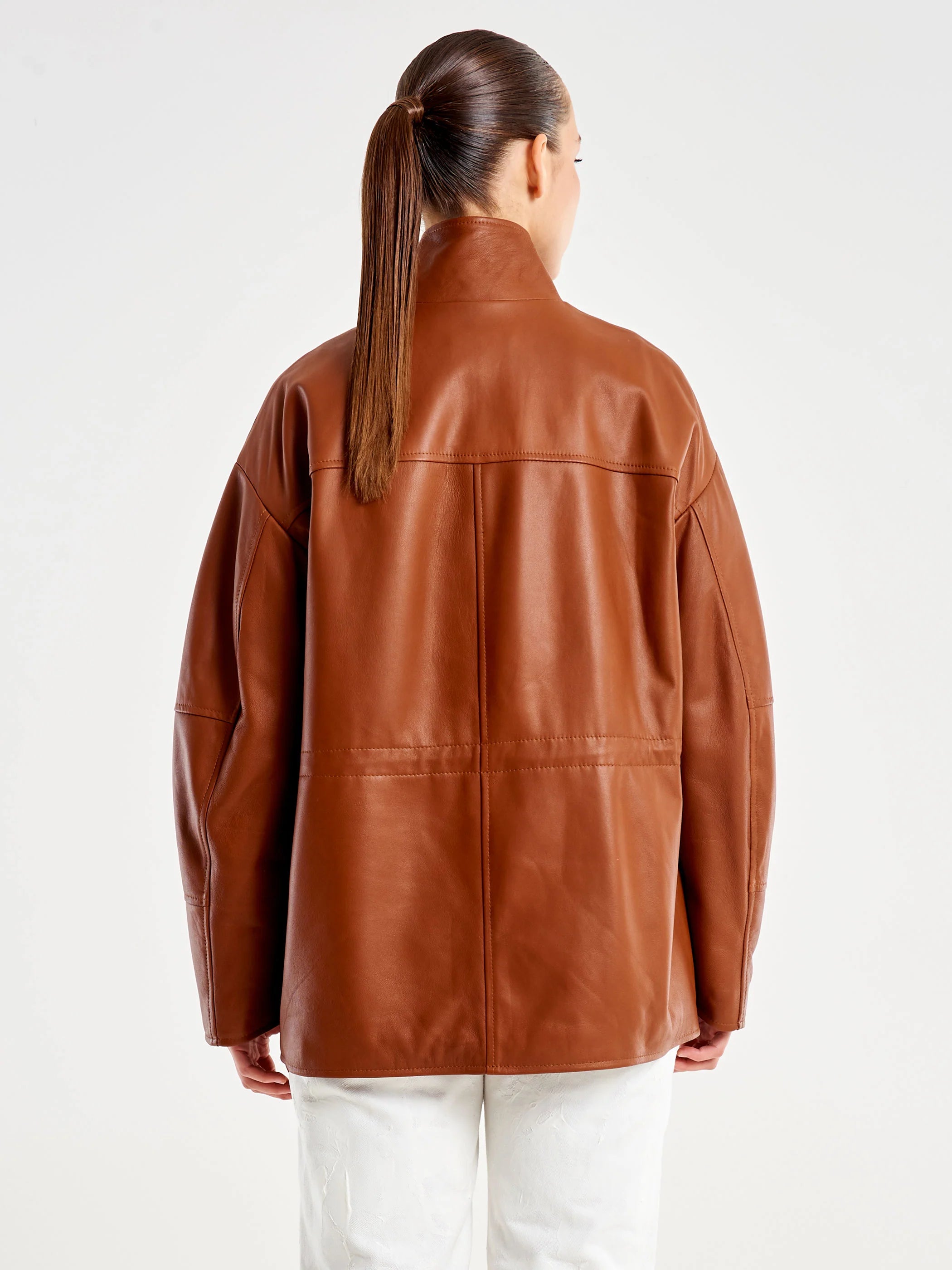 CHAQUETA PIEL MARRON VV