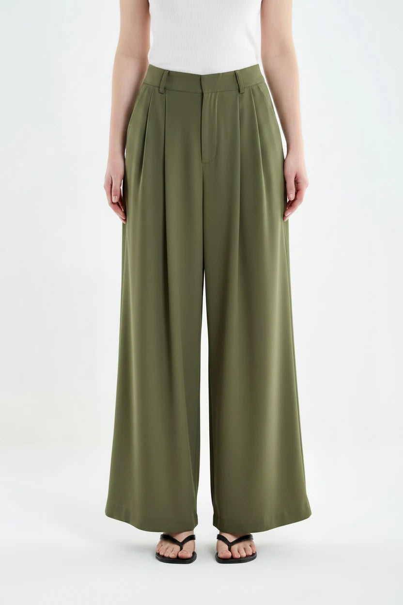 PANTALON PALAZZO VERDE