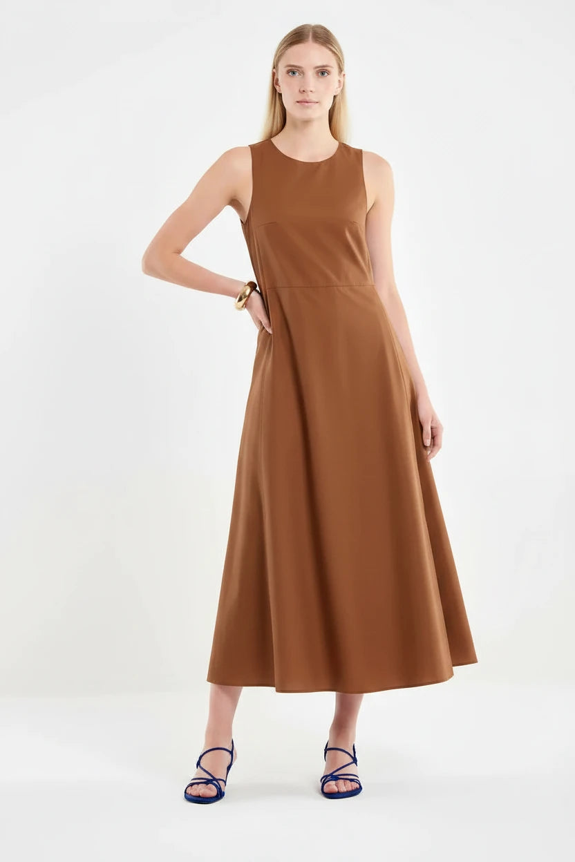 VESTIDO RECTO COÑAC