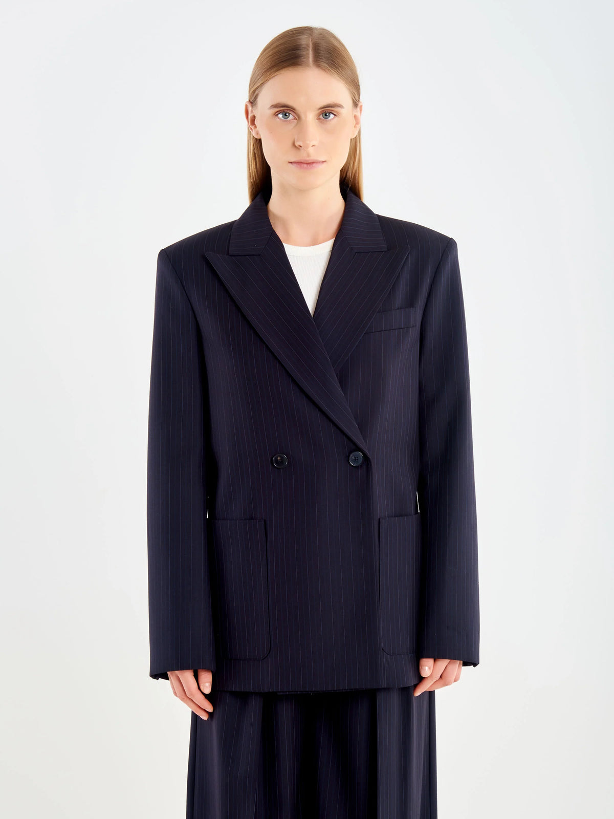 CHAQUETA CRUZADA RAYA DIPLOMATICA AZUL