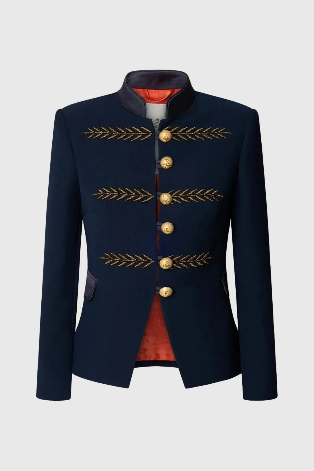 BLAZER CORTA BORDADA MARINO RENATA GOLD - EDICION LIMITADA
