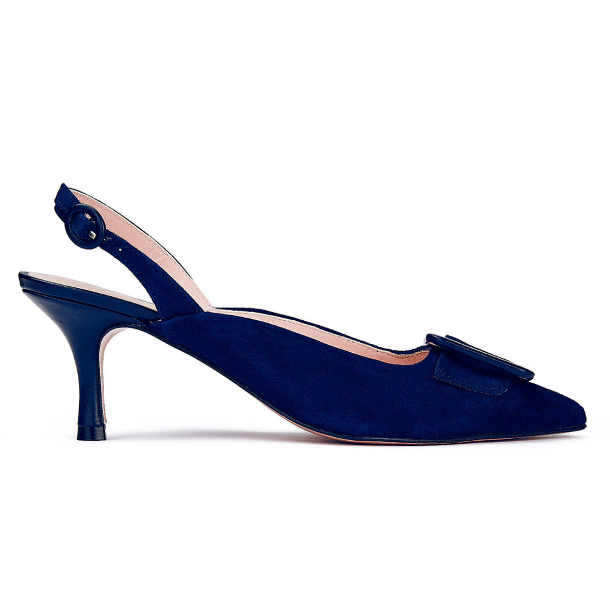 STILETTO CARRIE BLUE SUEDE SLING BLACK BLUE 5.5