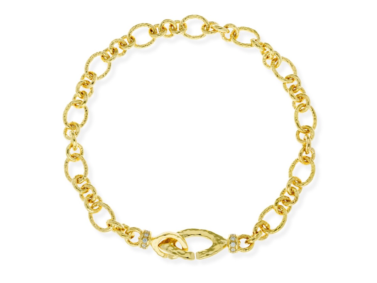 CHOKER GLOSS CADENA DORADO Y CIRCONITAS