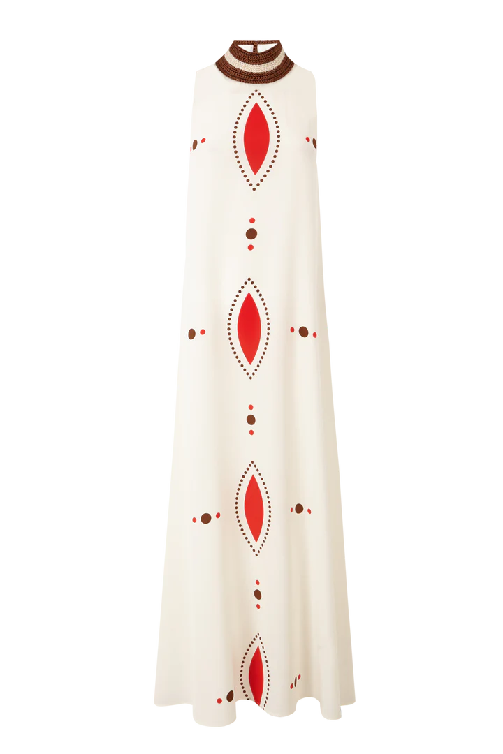 VESTIDO KOM OVALOS BEIGE