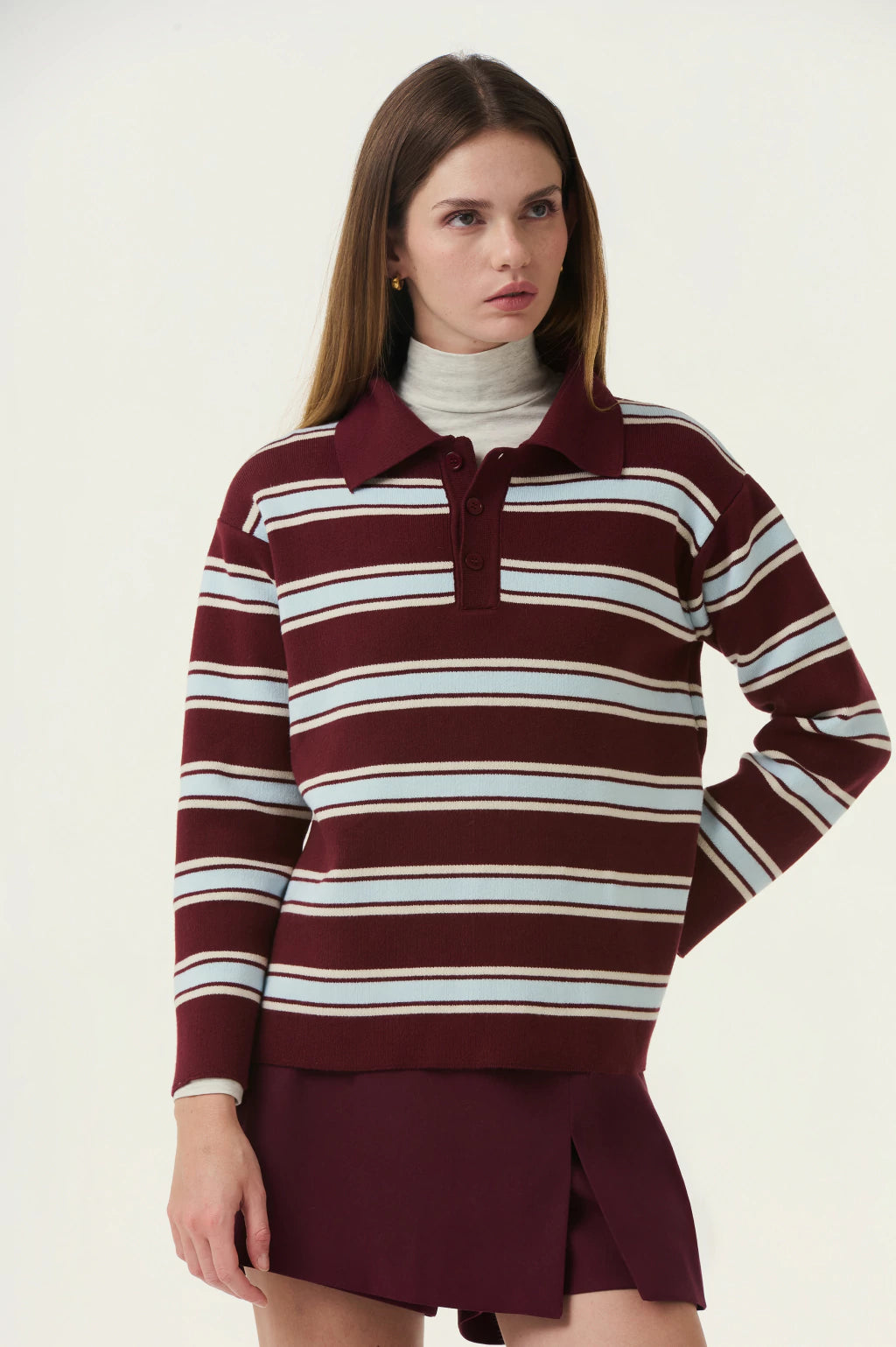 POLO SEZIONE RAYAS BORDEAUX