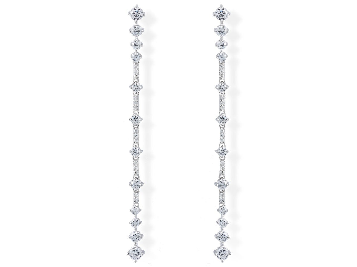 PENDIENTES RIVIERE PLATA COLGANTE