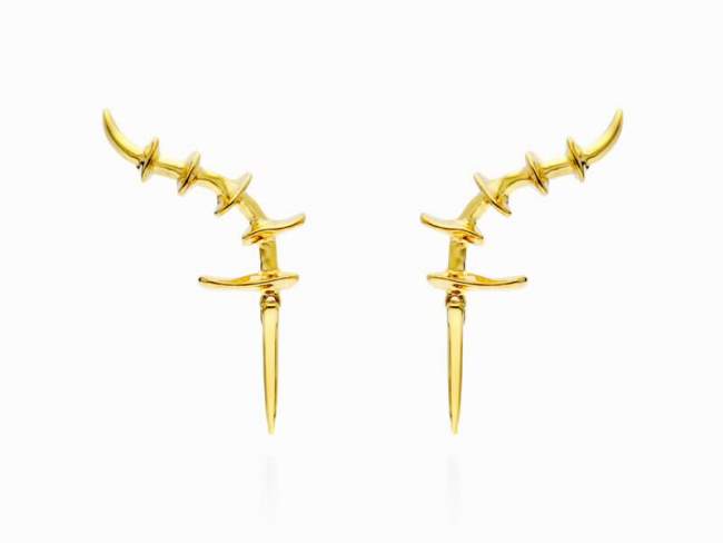 PENDIENTES TREPADOR CON PINCHOS ORO