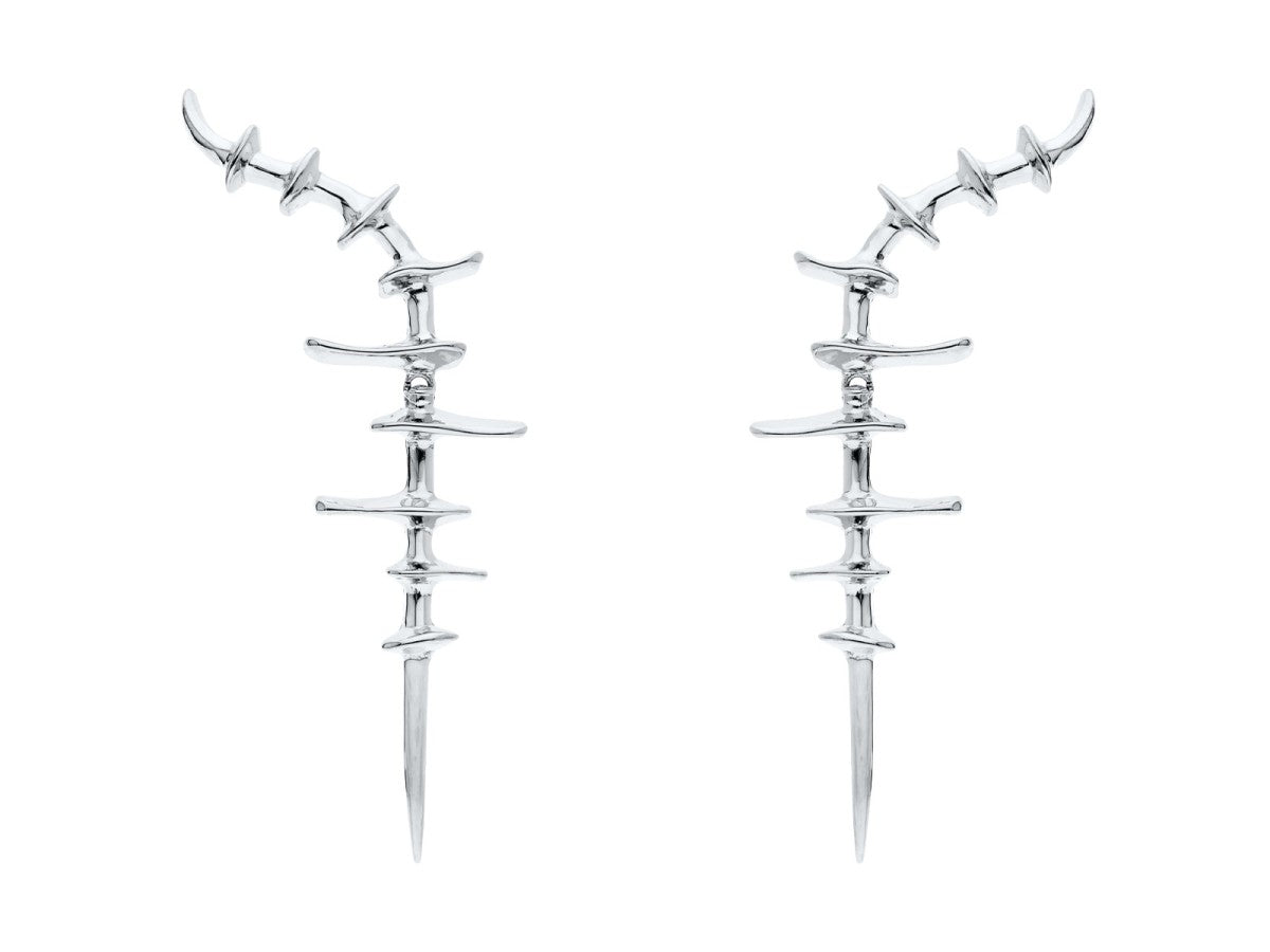 PENDIENTES VERTEBRAL PLATA