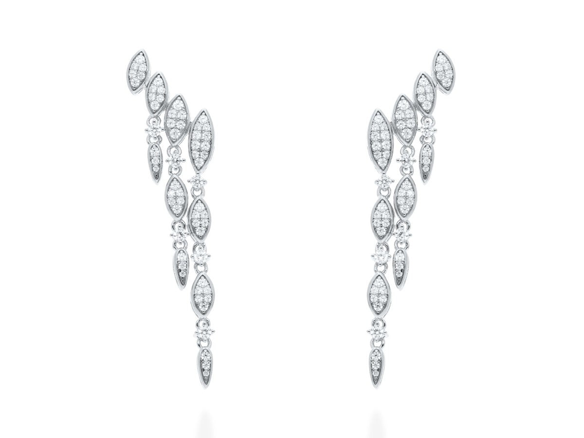 PENDIENTES CANDELA PLATA TREPADOR CIRCONITA BLANCA