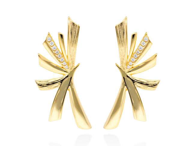 Pendientes de plata y circonita blanca trepador