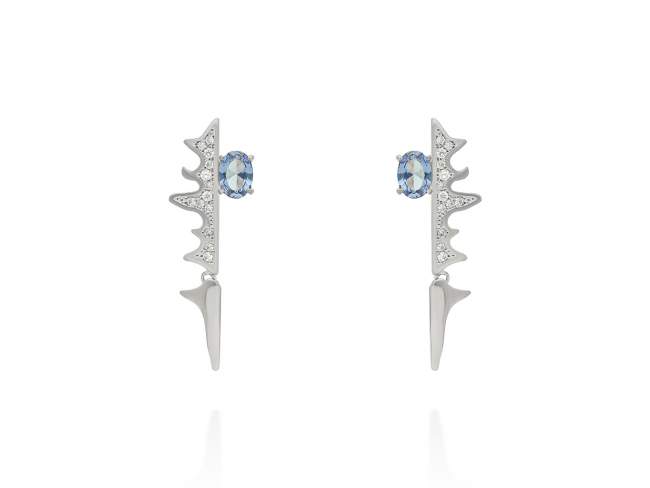 PENDIENTES GALAXY PIEDRA AZUL PLATA